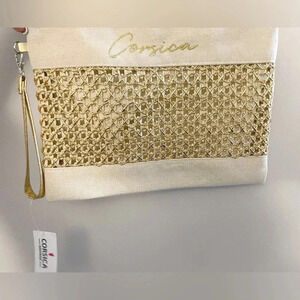 Corsica makeup bag vacation travel beach makeup wristlet boho coastal